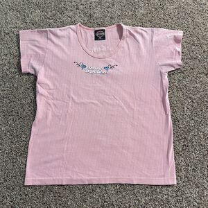 Harley Davidson Tee Shirt Single Stitch Pink Size Medium Women’s Texas Feminine